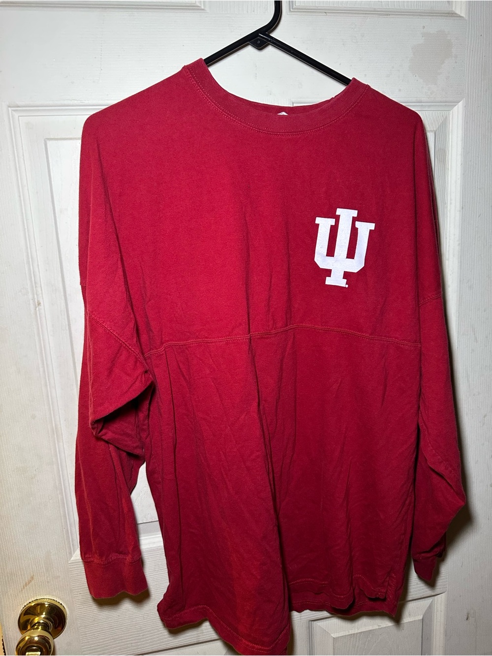 Pressbox Red Long-Sleeve Top with White IU Logo